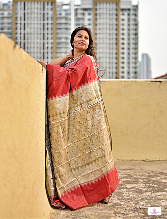 ABIR - KATAAN SILK (BRICK RED - SILVER)