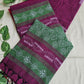 BEETROOT PUNCH - KANTHA STITCH - COTTON HANDLOOM SAREE
