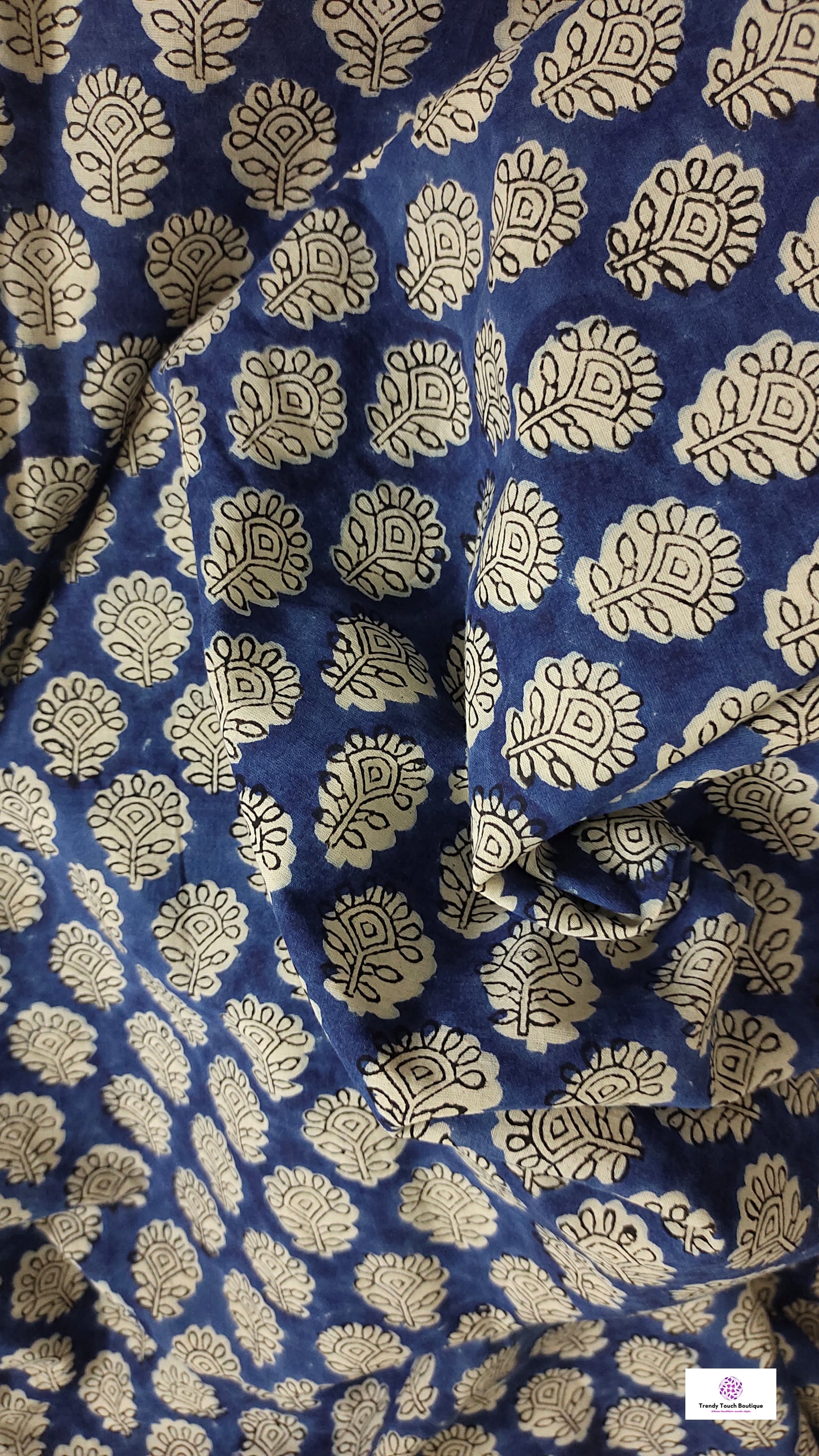 handblockprinted blue beige organic mulcotton saree best summer fabric office and causal style best price with blouse piece