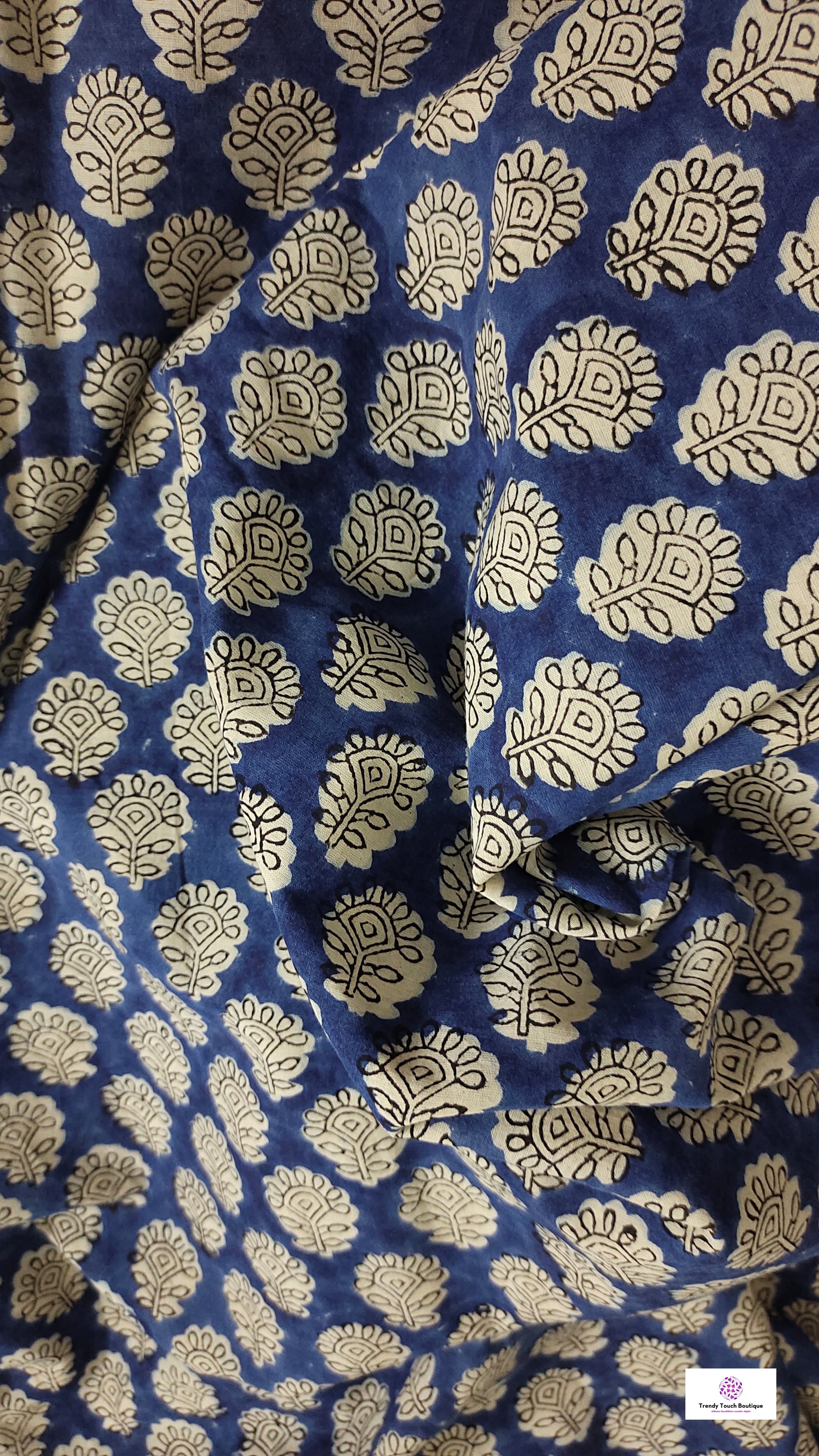 handblockprinted blue beige organic mulcotton saree best summer fabric office and causal style best price with blouse piece