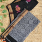 BIRDY - LINEN JAMDANI HANDLOOM SAREE (BLACK)