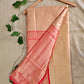 red chandan golden soft silk saree puja and homewarming ceremony wedding functions best price with blouse piece zari work saree