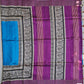 semi tussar silk madhubani and bisnupuri digital print blue and violet saree for regular wear and casual function office for women with blouse piece and best price