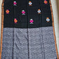 BIRDY - LINEN JAMDANI HANDLOOM SAREE (BLACK)