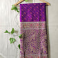 Kanjivaram styled violet color with copper zari work party wear special occasion saree for wedding function or bridal gift