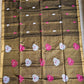 BLACKISH GOLD - TISSUE LINEN JAMDANI HANDLOOM SAREE