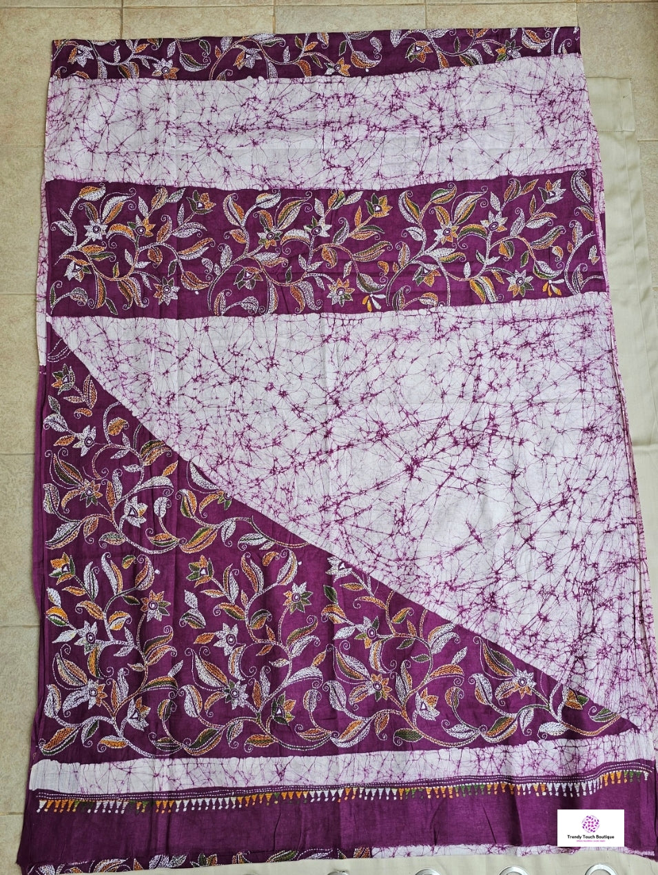 MEHER - KANTHA STITCH BATIK COTTON SAREE