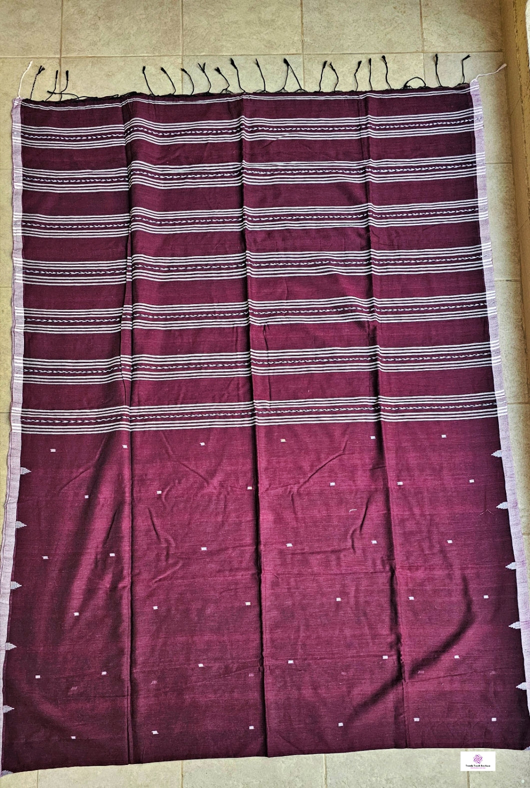 BURGUNDY - BENGAL COTTON HANDLOOM SAREE