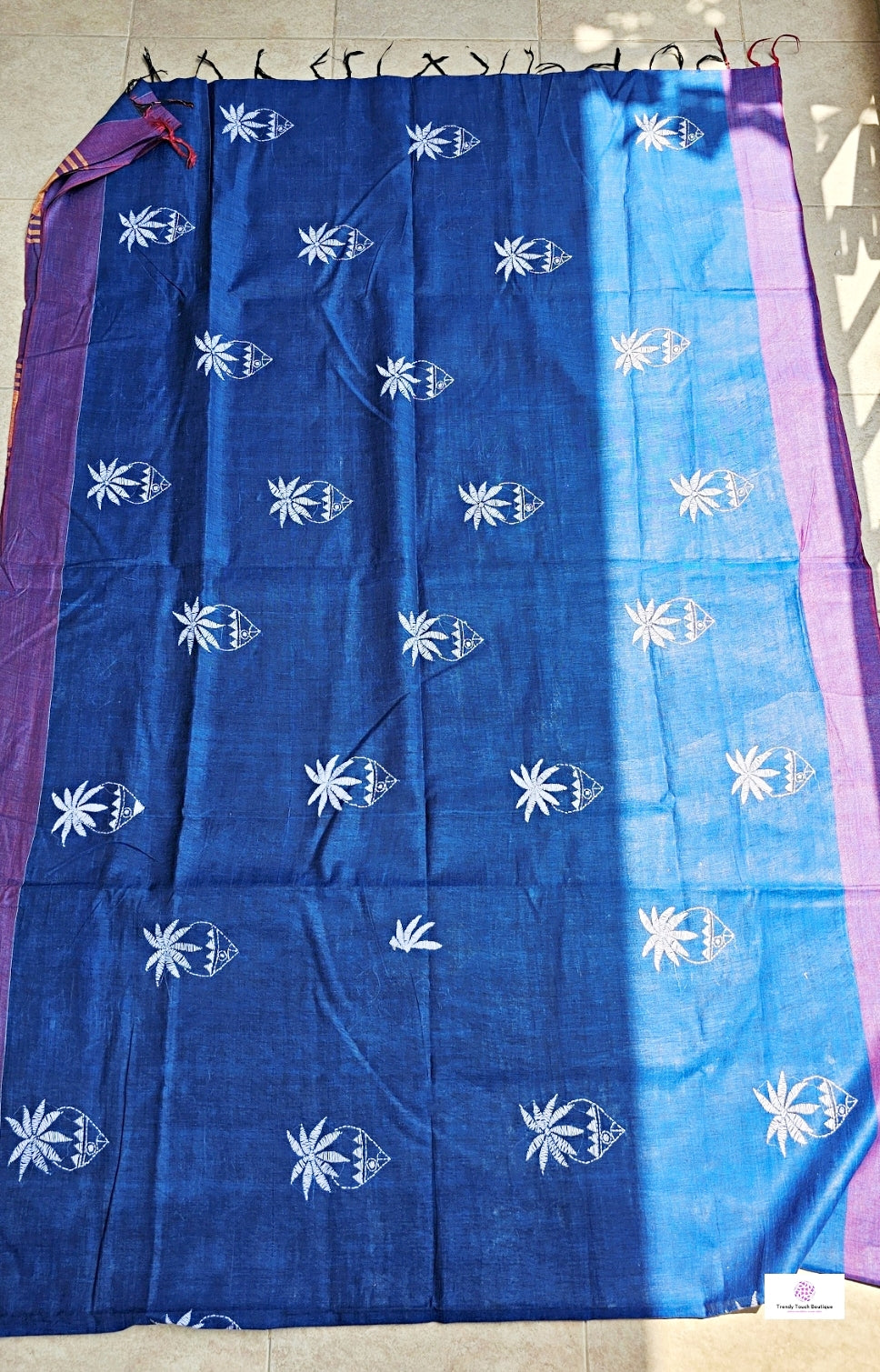 SITAARE - KANTHA STITCH - COTTON HANDLOOM SAREE
