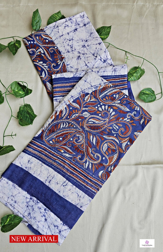 ANTARA - KANTHA STITCH BATIK COTTON SAREE