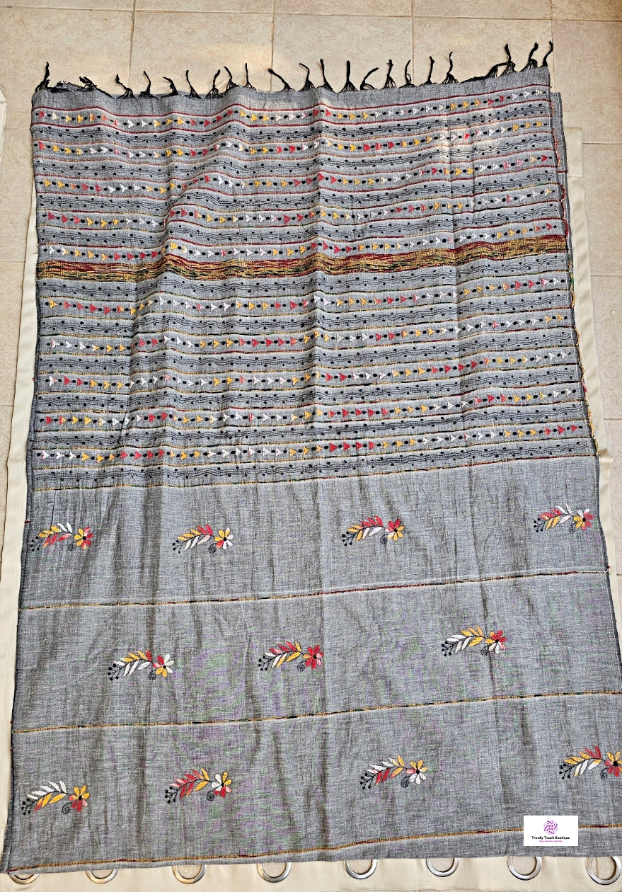 BADAL - KANTHA STITCH - KHESH COTTON SAREE