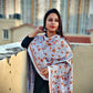 kantha handembroidered pure cotton designer statement dupatta for kurti styling in summer Holi sale best price white orange floral handcrafted