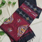 NIGHT QUEEN - KANTHA STITCH - COTTON HANDLOOM SAREE