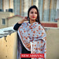 kantha handembroidered pure cotton designer statement dupatta for kurti styling in summer Holi sale best price white orange floral handcrafted