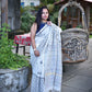white black kantha work khesh cotton handloom saree for office and festive wear special ocassion with blouse piece and best price