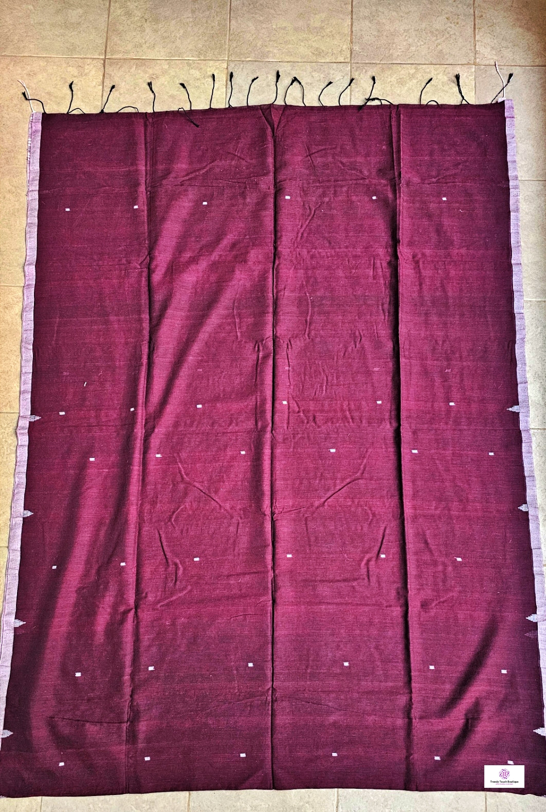 BURGUNDY - BENGAL COTTON HANDLOOM SAREE