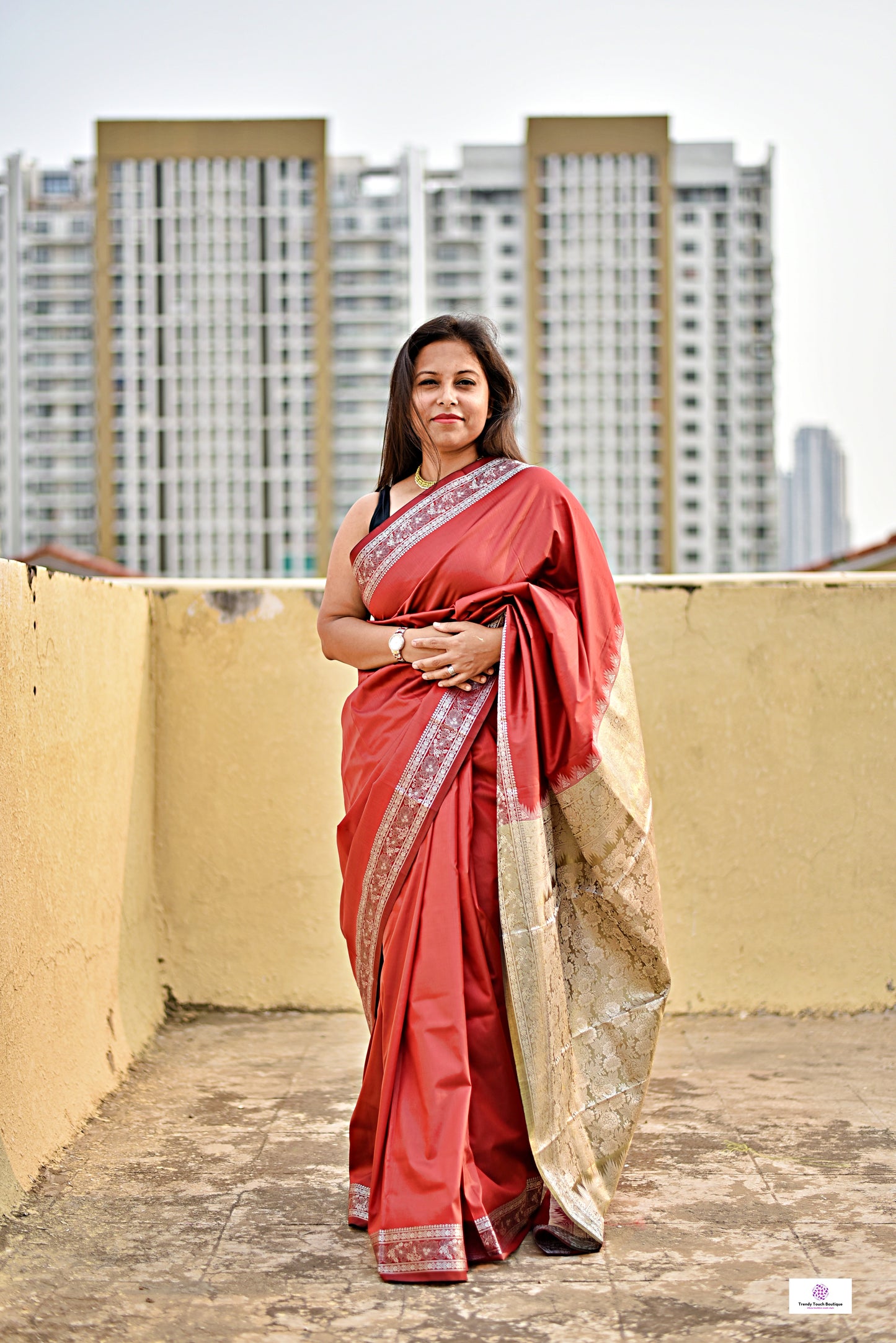 ABIR - KATAAN SILK (BRICK RED - SILVER)