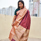 kanjivaram saree maroon copper zari work bridal & wedding functions best price lightweight silk saree with blouse piece