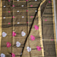 BLACKISH GOLD - TISSUE LINEN JAMDANI HANDLOOM SAREE
