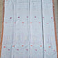 FLORALS - LINEN JAMDANI HANDLOOM SAREE (WHITE)