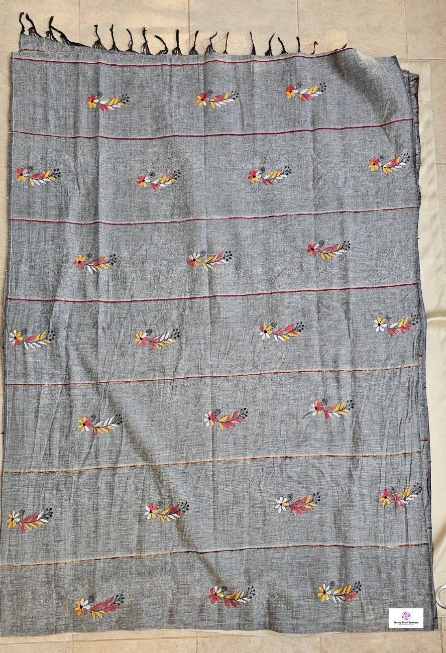BADAL - KANTHA STITCH - KHESH COTTON SAREE