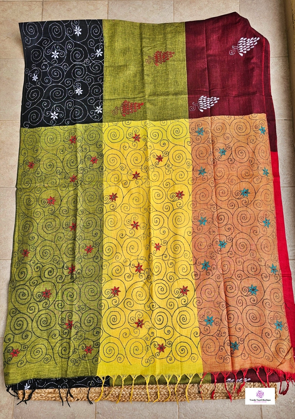 COLORFUL SOUL - KANTHA STITCH - KHESH COTTON SAREE