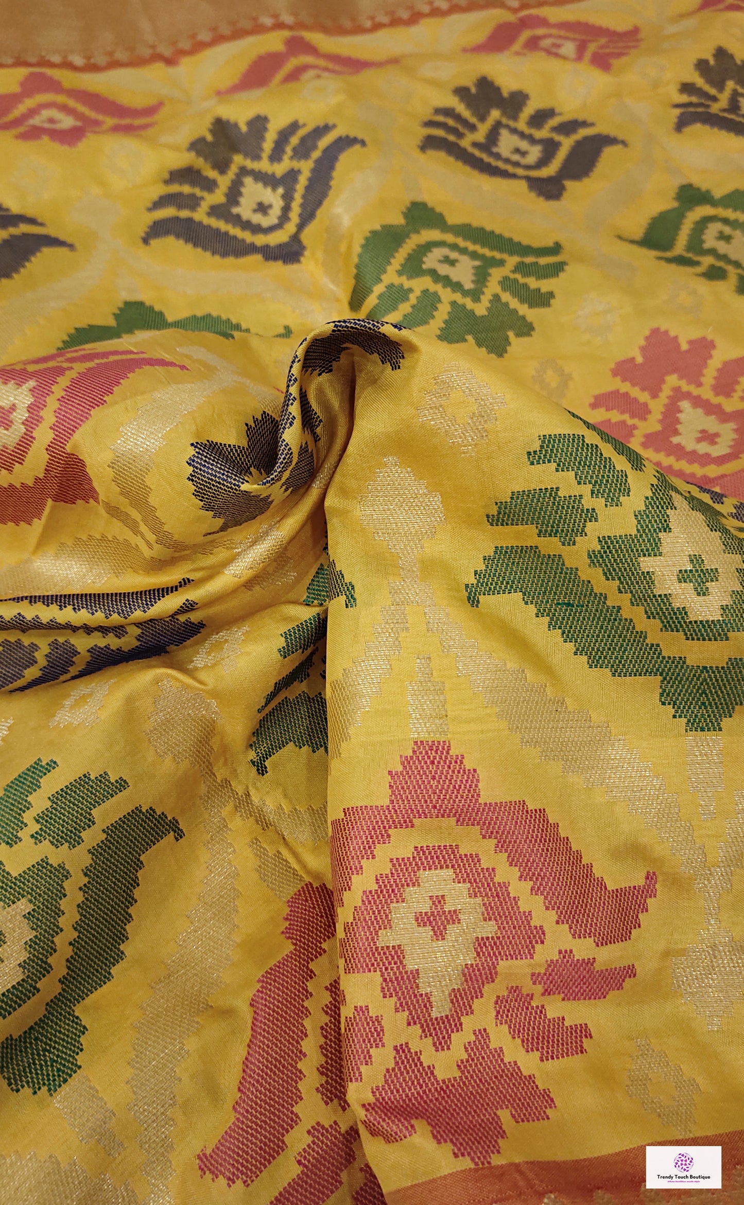 BINODINI - SOFT SILK SAREE (YELLOW & ORANGE & RED)