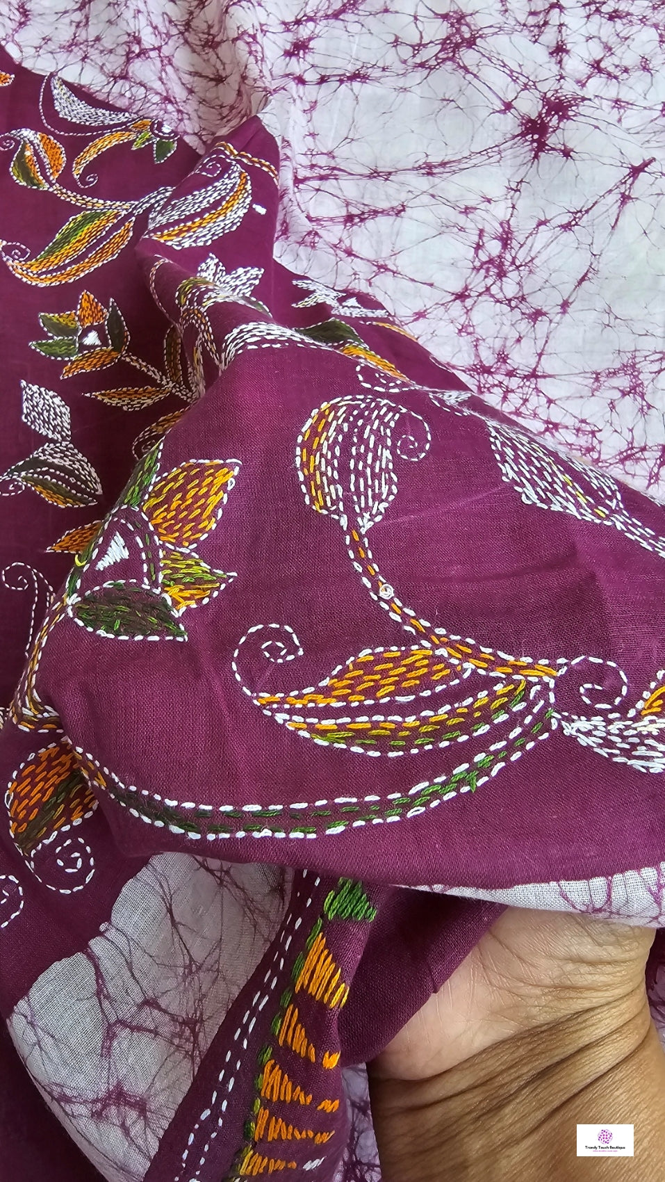 MEHER - KANTHA STITCH BATIK COTTON SAREE