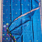 FLORALS - LINEN JAMDANI HANDLOOM SAREE (BLUE)