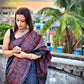 Cotton handloom black saree with orange thread kantha hand embroidered best summer fabric for formal and casual styling marriage functions and family events with blouse piece best price