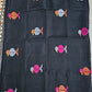 BIRDY - LINEN JAMDANI HANDLOOM SAREE (BLACK)