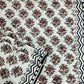 handblock printed mulcotton bagru pattern beige red black small prints best summer fabric for office and casual styling best price with blouse piece