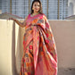 Wedding wear saree pink banarasi silk affordable party wear saree zari work marriage function saree