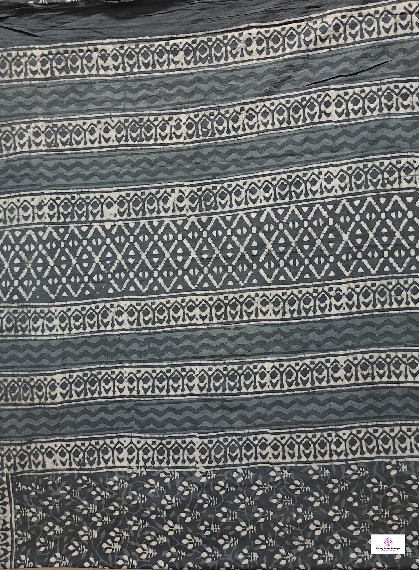 handblockprint mulcotton grey saree best summer fabric with blouse piece office and casual saree style best price