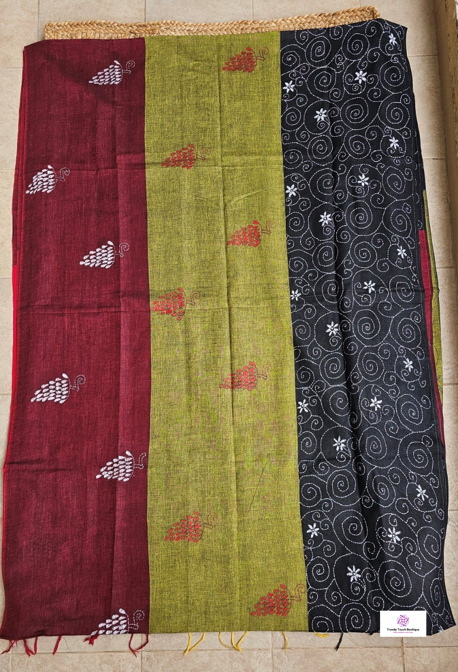 COLORFUL SOUL - KANTHA STITCH - KHESH COTTON SAREE