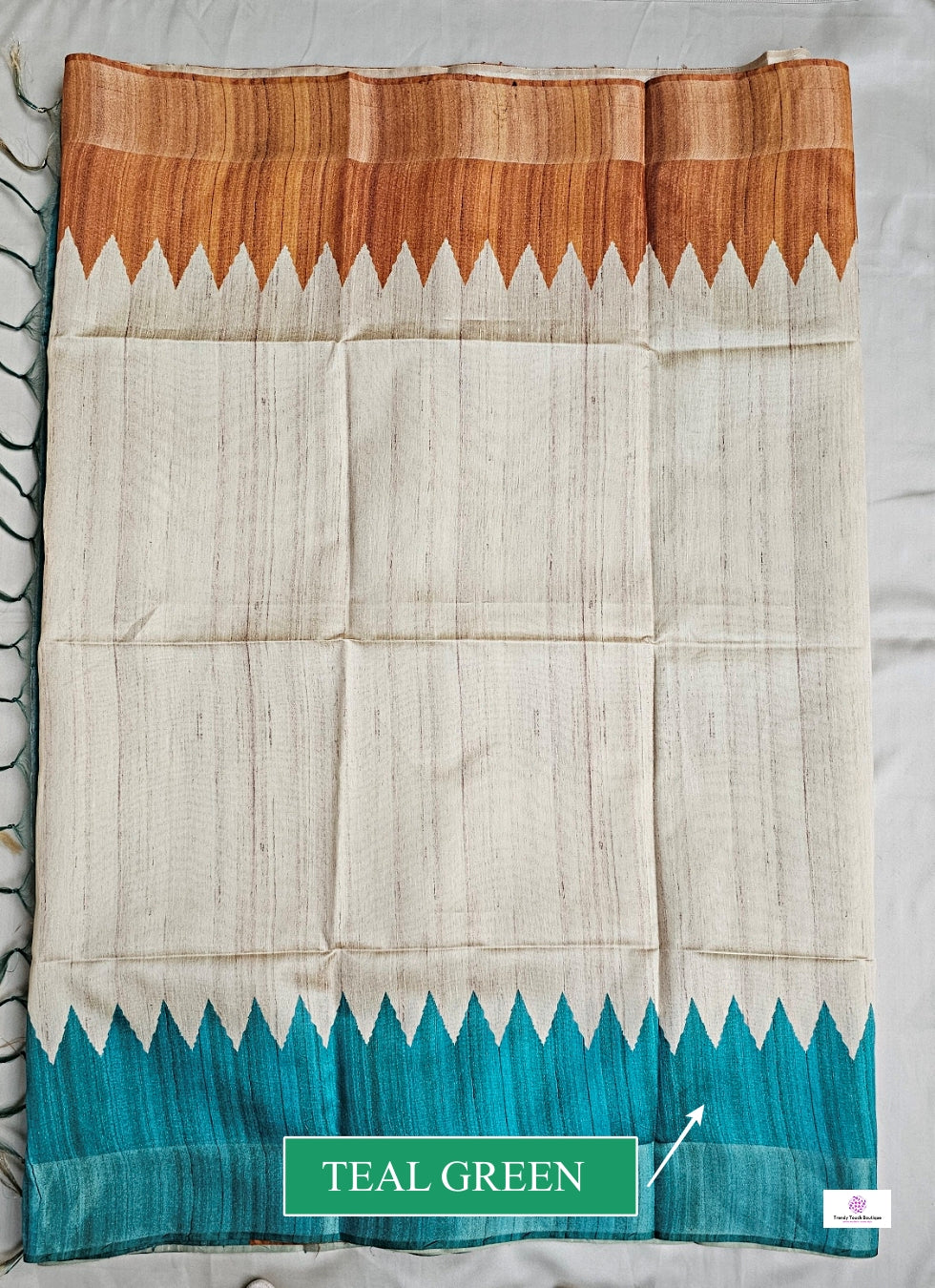 TRISHA - GANGA-JAMUNA BORDER - SEMI GHICHA SILK (TEAL GREEN & YELLOW) PRE BOOK (DESPATCH 10-15 DAYS)