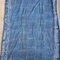 INDIGO STRIPE - HANDBLOCK PRINT - LINEN SAREE