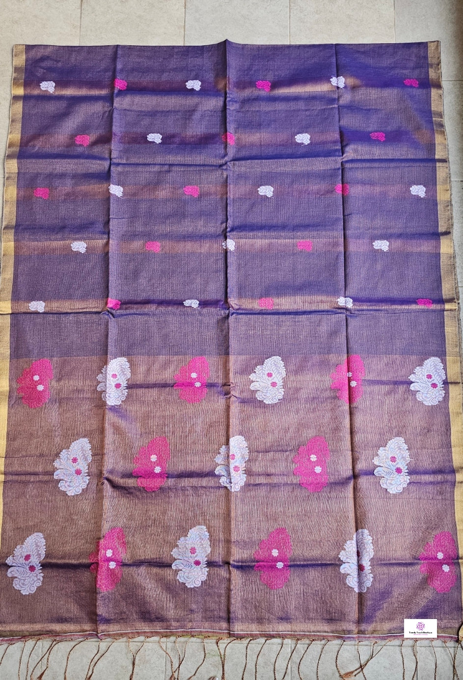 LAVENDAR MIST - TISSUE LINEN JAMDANI HANDLOOM SAREE