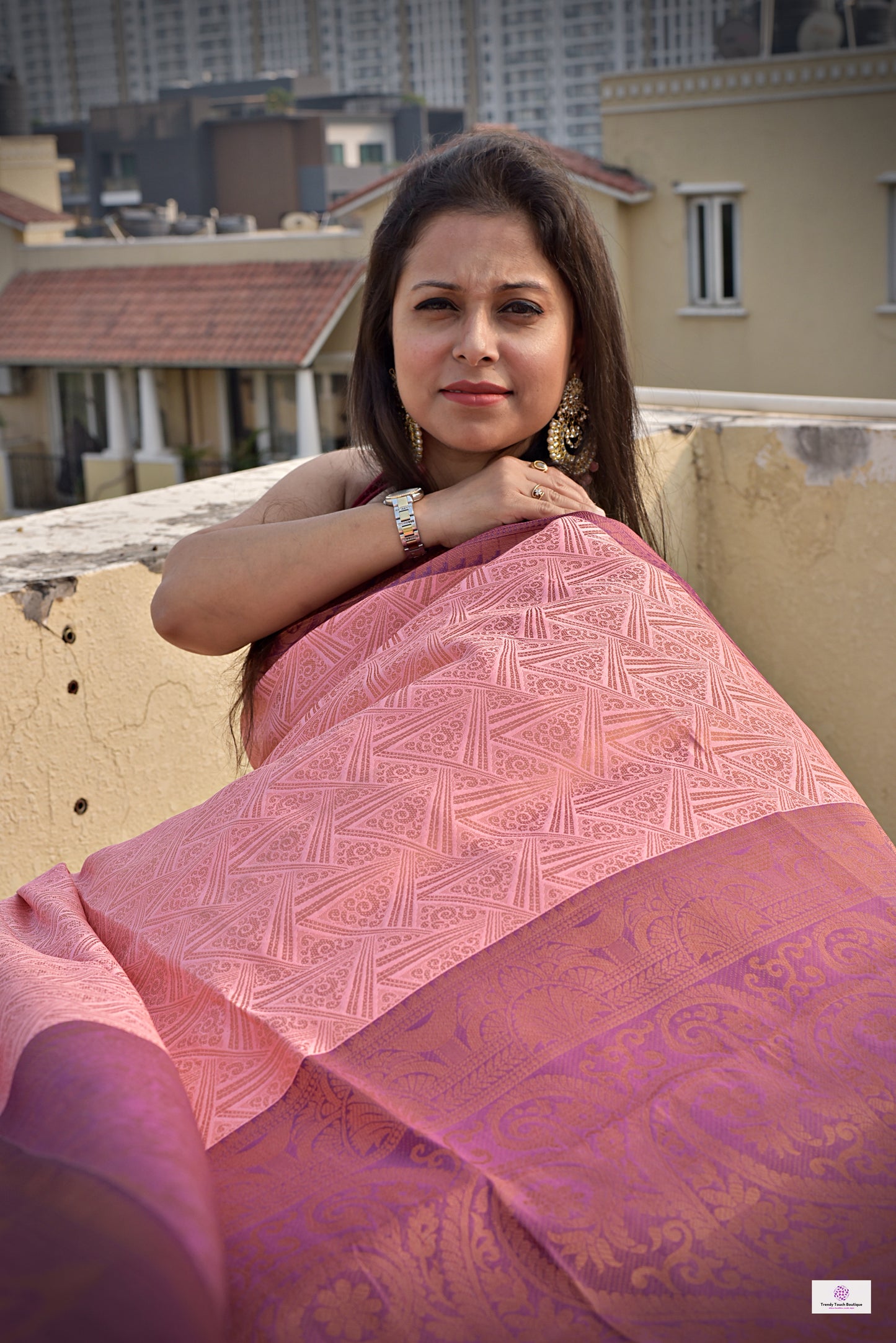 peach color pattu silk saree for wedding soft silk saree online marriage function contrast brocade work with blouse piece kubera pattu silk saree soft silk