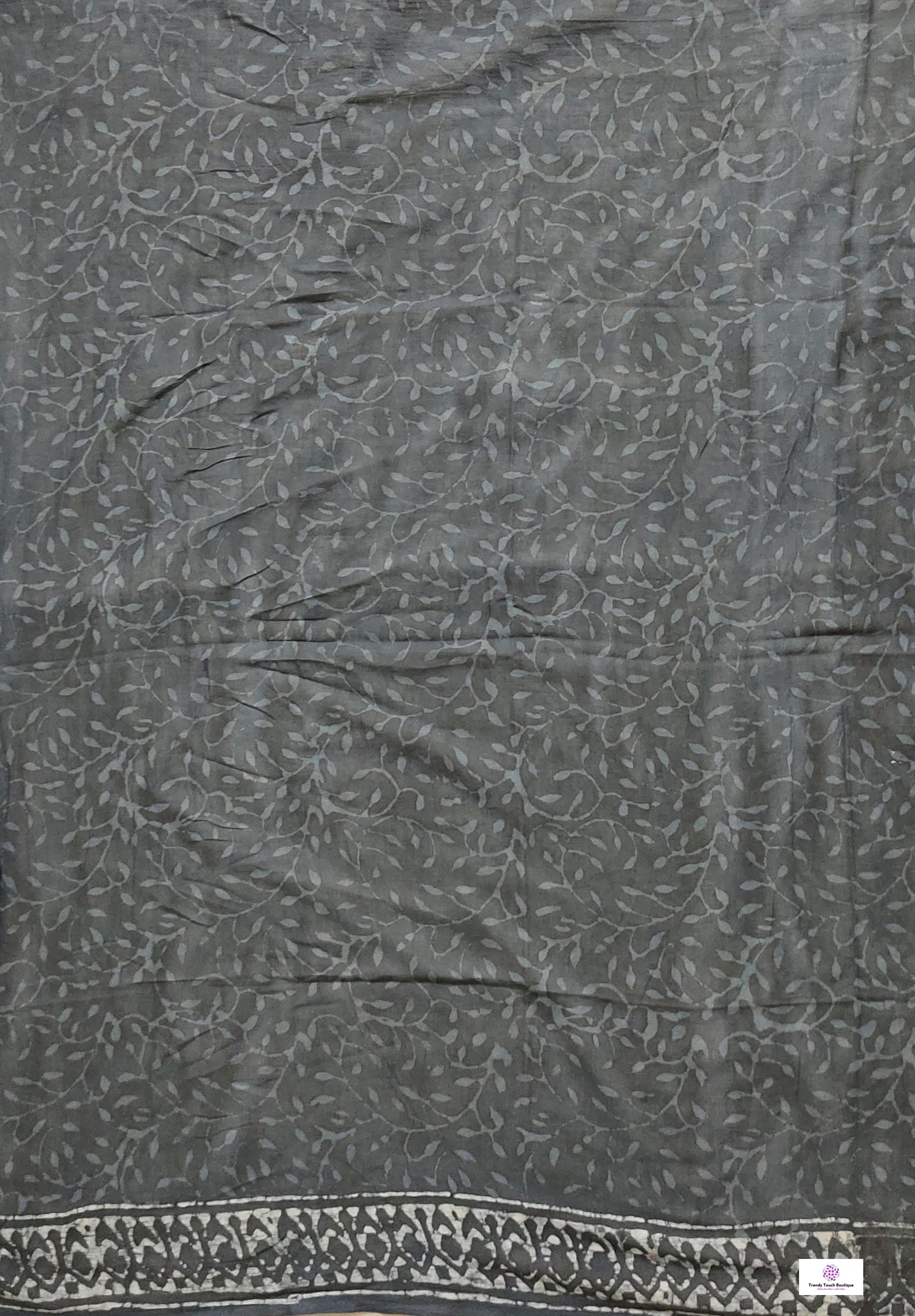 handblockprint mulcotton grey saree best summer fabric with blouse piece office and casual saree style best price