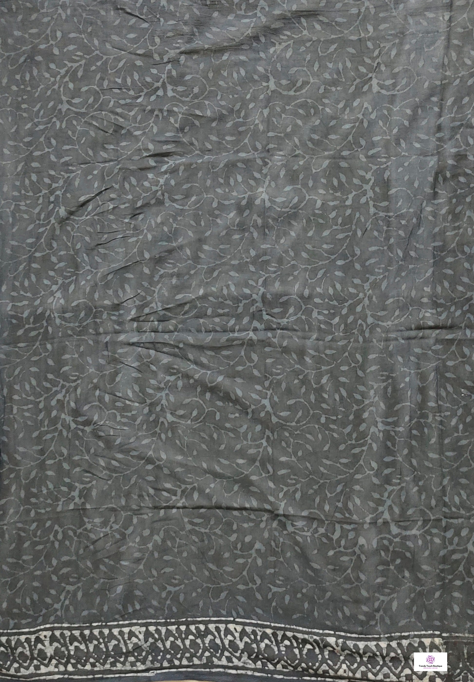 handblockprint mulcotton grey saree best summer fabric with blouse piece office and casual saree style best price