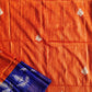 Pure Gicha Tussar Silk Saree with Silk Mark Certified Blue and Orange Handloom saree best wedding marriage function party wear celebration and corporate events office best price with blouse piece handblock printed