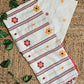 Lily - Bengal Handloom Red White - Cotton Saree