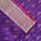 Kanjivaram styled violet color with copper zari work party wear special occasion saree for wedding function or bridal gift