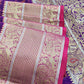 Kanjivaram styled violet color with copper zari work party wear special occasion saree for wedding function or bridal gift