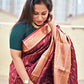 kanjivaram saree maroon copper zari work bridal & wedding functions best price lightweight silk saree with blouse piece