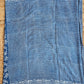INDIGO STRIPE - HANDBLOCK PRINT - LINEN SAREE