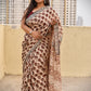 handblock printed mulcotton bagru pattern beige red black small prints best summer fabric for office and casual styling best price with blouse piece