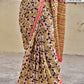peach orange organic handblock print mul cotton saree ajrakh vanaspati natural dye floral print best summer fabric office and daily wear saree 