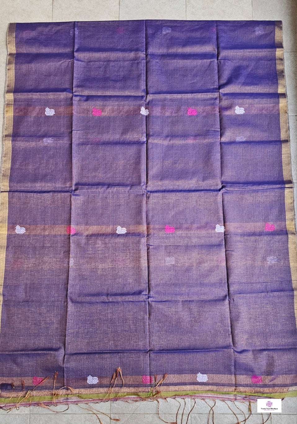 LAVENDAR MIST - TISSUE LINEN JAMDANI HANDLOOM SAREE